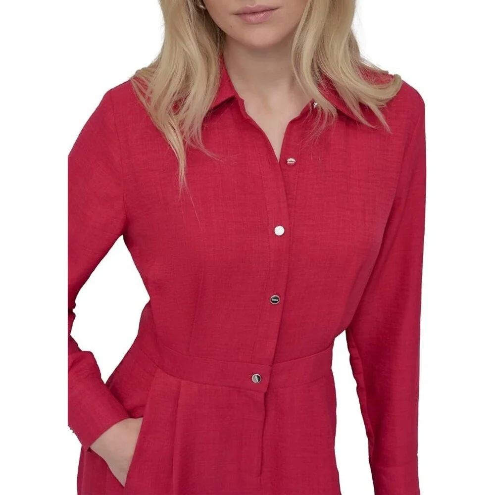 NEW DKNY Women's 16 Collared Neck Long Sleeve Button Down Dress • Reg Price $129 - Picture 5 of 5